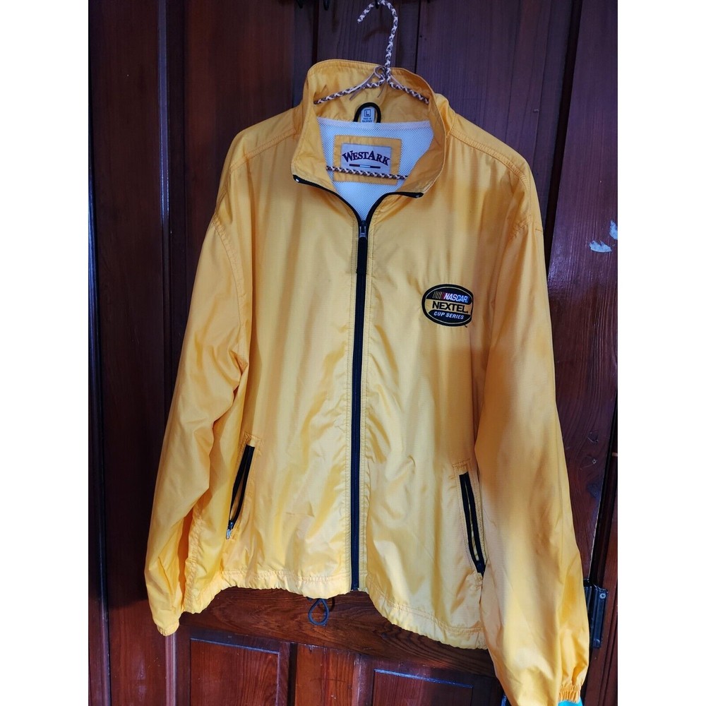 Nascar Cup Series Jacket Nextel Size Large Yellow Mens Windbreaker Racing Cars